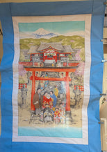 Load image into Gallery viewer, Japanese shrine or temple with Mt Fuji, cherry blossoms and girl's day and boy's day coordinates
