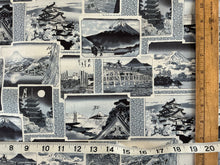 Load image into Gallery viewer, Japanese shrine or temple with Mt Fuji, cherry blossoms
