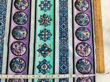 Load image into Gallery viewer, Mosaic Blooms Stained Glass Floral Border Stripe by Morris Creative Group from Quilting Treasures
