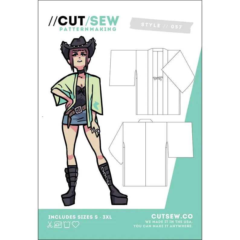 Haori Machine Knitting Pattern Haori Sewing Pattern from Cut/Sew Patternmaking by Madison May – Pat on ...