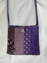 Load image into Gallery viewer, Eggplant and cream tote bag or iPad sleeve or purse
