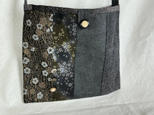 Load image into Gallery viewer, Black, gold, and gray tote bag or iPad sleeve or purse
