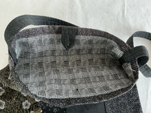Load image into Gallery viewer, Black, gold, and gray tote bag or iPad sleeve or purse
