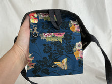 Load image into Gallery viewer, Black, gold, multicolor, and gray gusseted tote bag or iPad sleeve or purse, key fob and interior pocket
