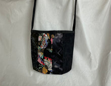 Load image into Gallery viewer, Black bag with colorful patchwork quilting design
