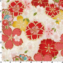 Load image into Gallery viewer, Kokka Old Japanese Fan sakura or cherry blossom
