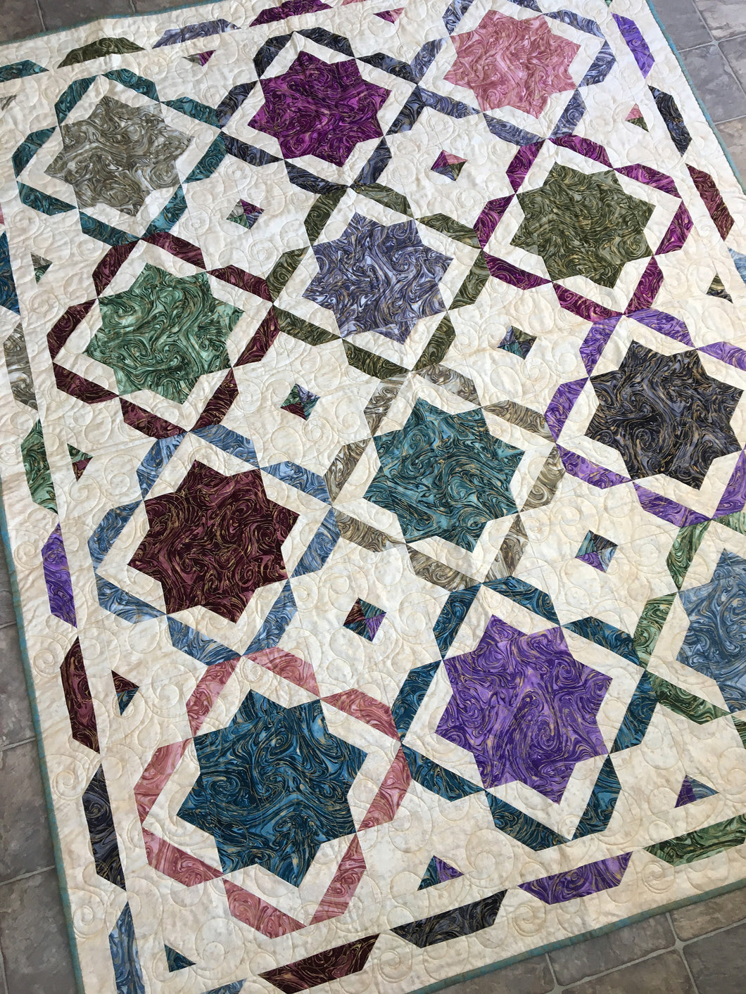 Moroccan Mosaic pattern Poorhouse Quilt designs