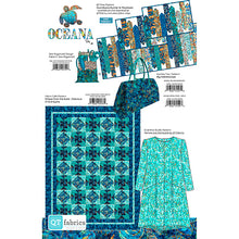 Load image into Gallery viewer, Sea Turtle turquoise colorway Oceana collection from Quilting Treasures
