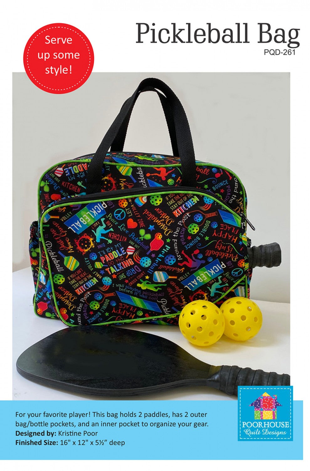 Pickleball Bag pattern Poorhouse Quilt designs