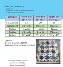 Load image into Gallery viewer, Moroccan Mosaic pattern Poorhouse Quilt designs

