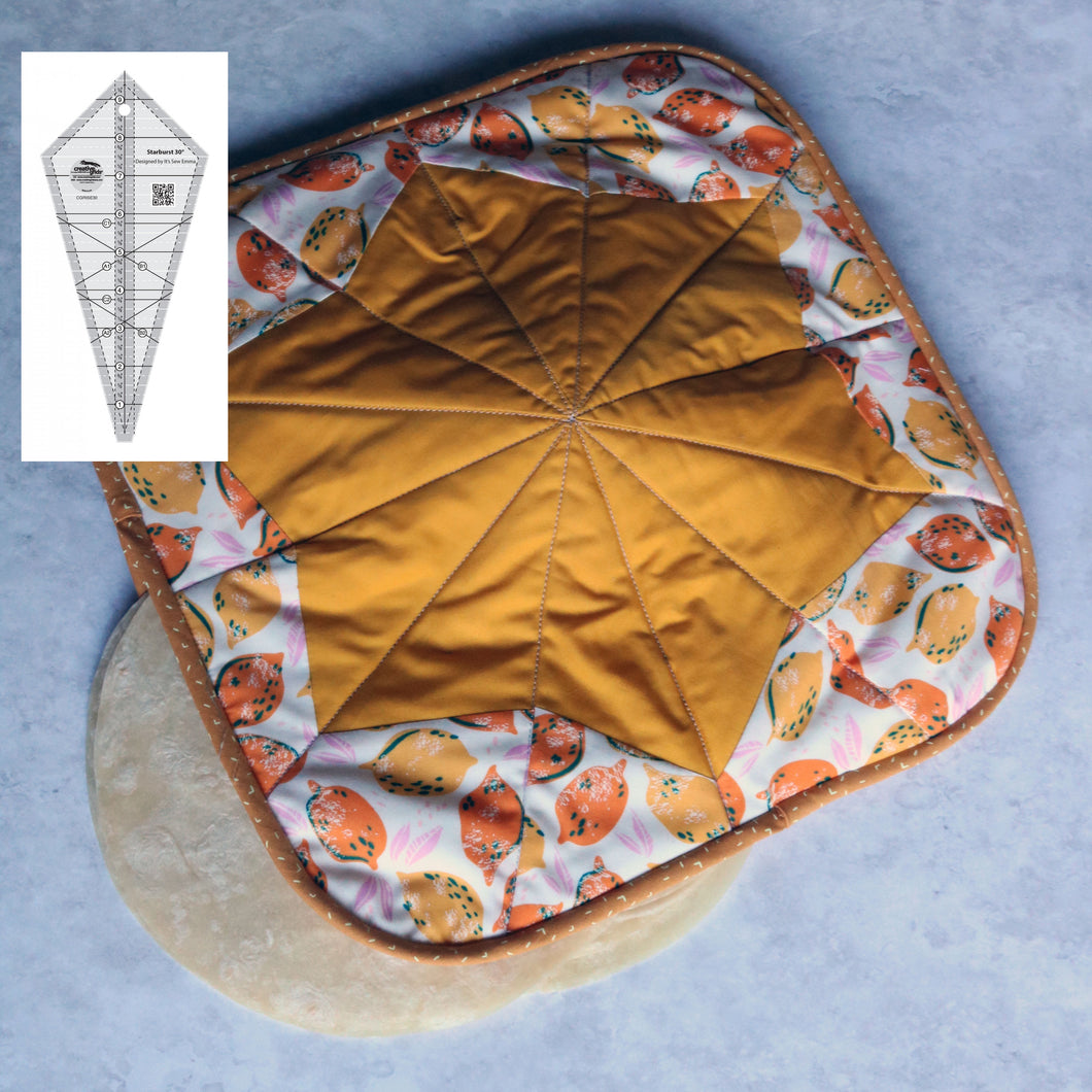 Free Tortilla warmer pattern from Cut Loose Press, with Starburst ruler