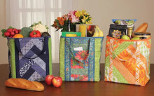Load image into Gallery viewer, Just add fabric! Quilt as you go Utility Shoppers totes 3 pack
