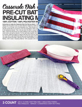 Load image into Gallery viewer, Casserole Pattern, Pre Cut Batting, and Creative Grids Strippy Stars Tool Quilt Ruler
