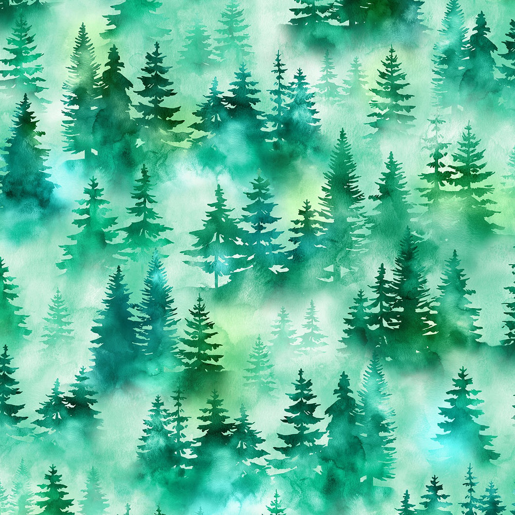 Mystic Mountains Emerald from Hoffman Fabrics