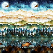 Load image into Gallery viewer, Starry Nights panel from Hoffman fabrics
