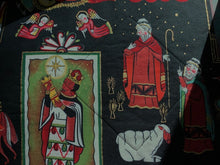 Load image into Gallery viewer, Reversible Christmas and Frida Kahlo placemats gold highlights set of four
