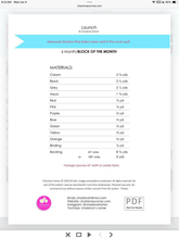Load image into Gallery viewer, Screen shot of a materials list for launch pattern
