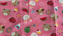 Load and play video in Gallery viewer, Japanese seersucker fabric with animals, cupcakes, food,icons
