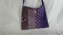 Load and play video in Gallery viewer, Eggplant and cream tote bag or iPad sleeve or purse
