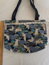 Load image into Gallery viewer, Japanese cranes fabric market tote
