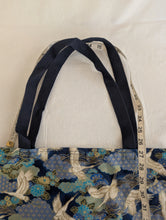 Load image into Gallery viewer, Japanese cranes fabric market tote
