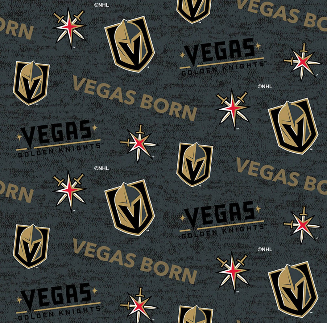 NHL Hockey Las Vegas Golden Knights Vegas Born Allover on Cotton two yards