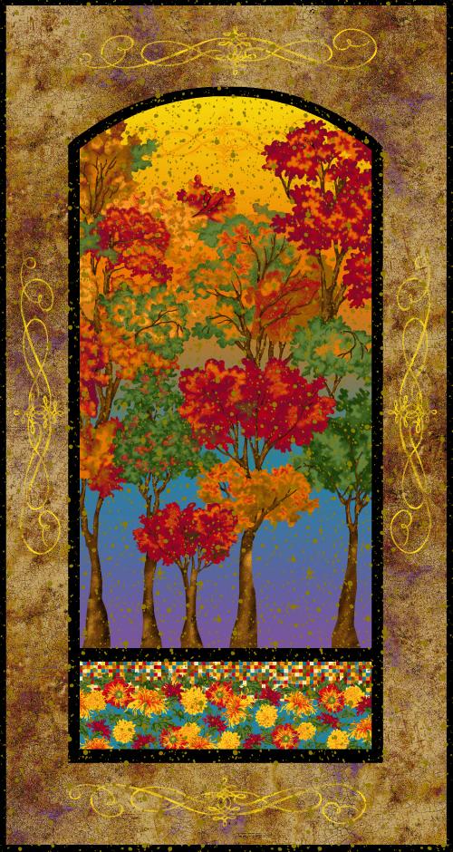Changing Season Autumn colors fall foliage two panels