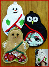 Load image into Gallery viewer, Christmas trio of potholders pattern
