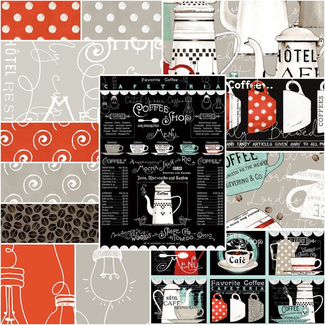 Coffee Chalk by the half yard by Janet Wecker-Frisch from Riley Blake