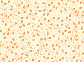 Metals collection leaf vine with metallic accents copper on cream