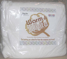 Load image into Gallery viewer, Warm &amp; White Cotton Batting King Size
