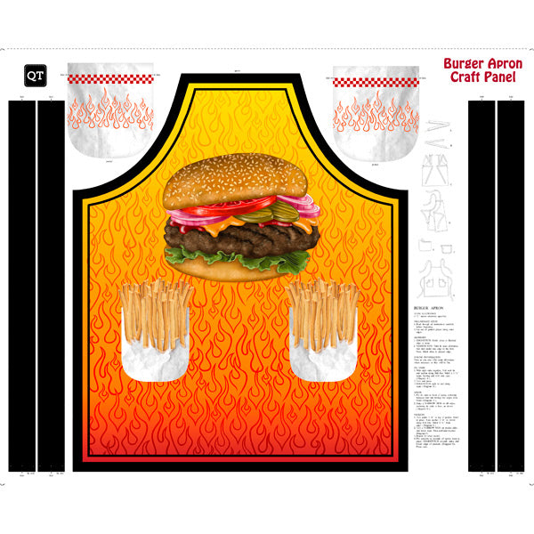 Burger and fries apron panel