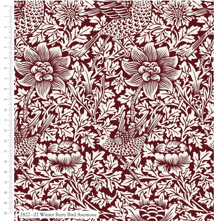 William Morris Winter Berry Bird Anemone