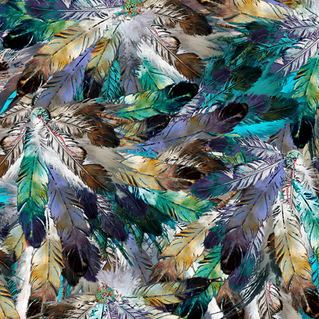 Wolf Song Feathers from Quilting Treasures