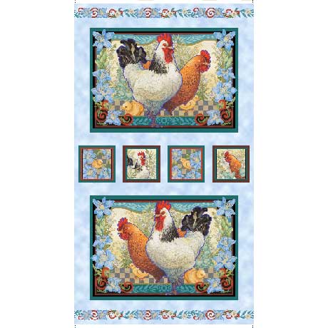 Country Roosters from Quilting Treasures Panel