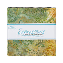 Load image into Gallery viewer, Expressions Batiks Riverbed 5&quot; Stacker charm pack five by five inch squares from Riley Blake
