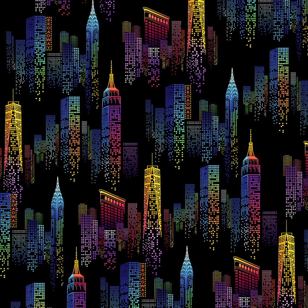 City Lights One Of A Kind Black Cotton from Whistler Studios and Windham Fabrics
