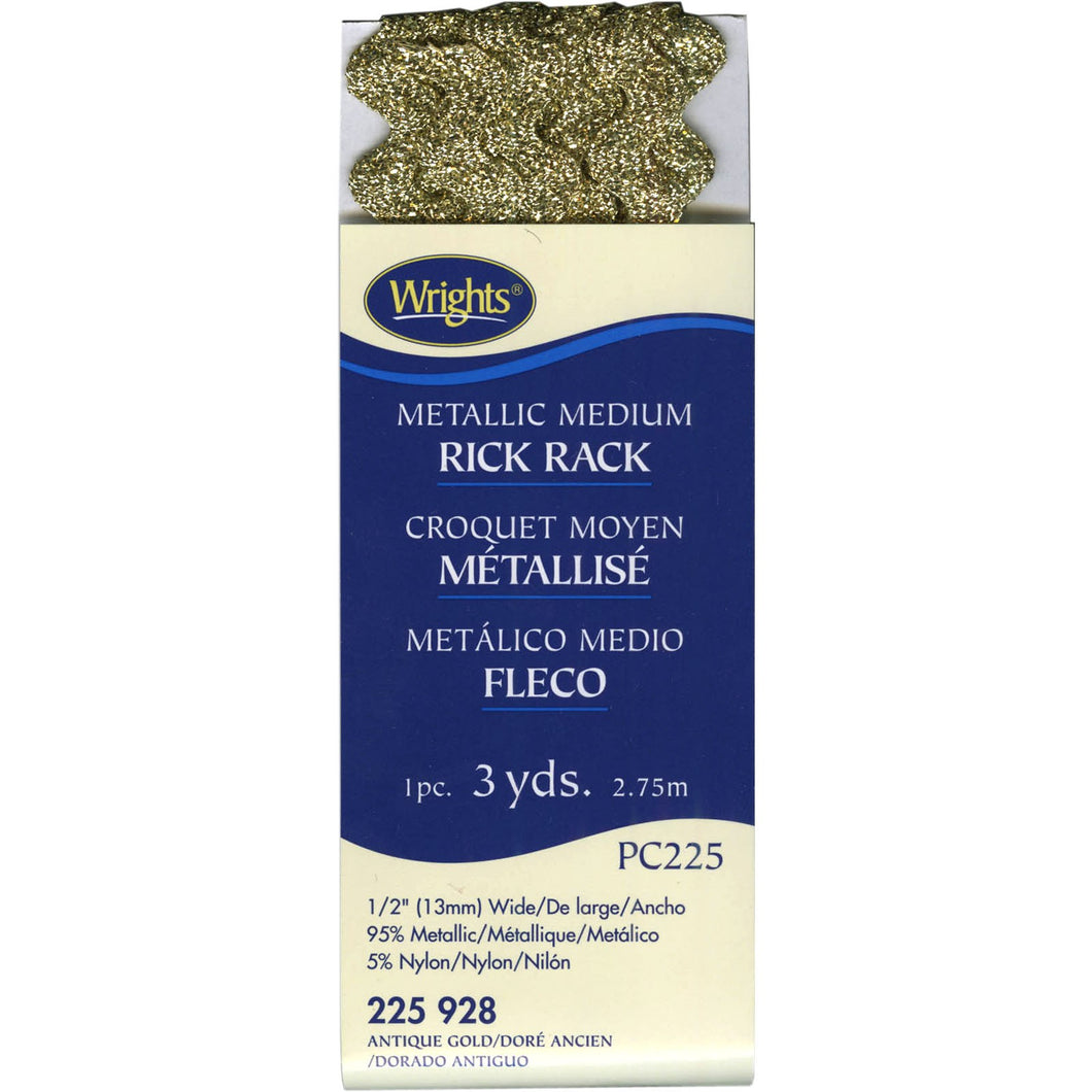 Medium Rick Rack Metallic Antique Gold