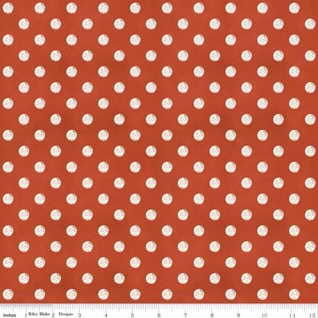 Coffee Chalk Steam Polka Dots Red by J. Wecker Frisch from Riley Blake fabrics