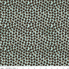 Load image into Gallery viewer, Coffee Chalk Beans Aqua by J. Wecker Frisch from Riley Blake fabrics
