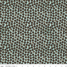 Load image into Gallery viewer, Coffee Chalk Beans Aqua by J. Wecker Frisch from Riley Blake fabrics

