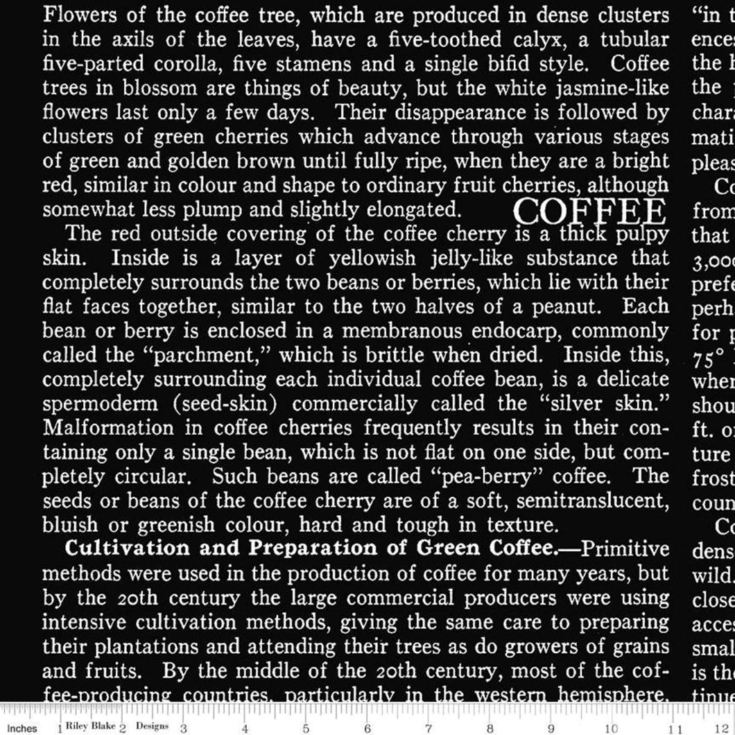 Coffee Chalk text black by J. Wecker Frisch from Riley Blake fabrics