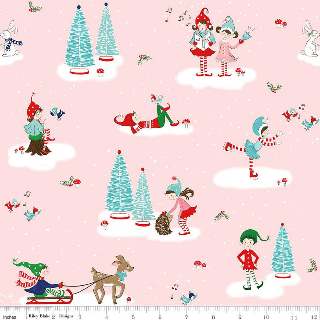 Pixie Noel 2 pink colorway fabrics from Tasha Noel by Riley Blake by the yard