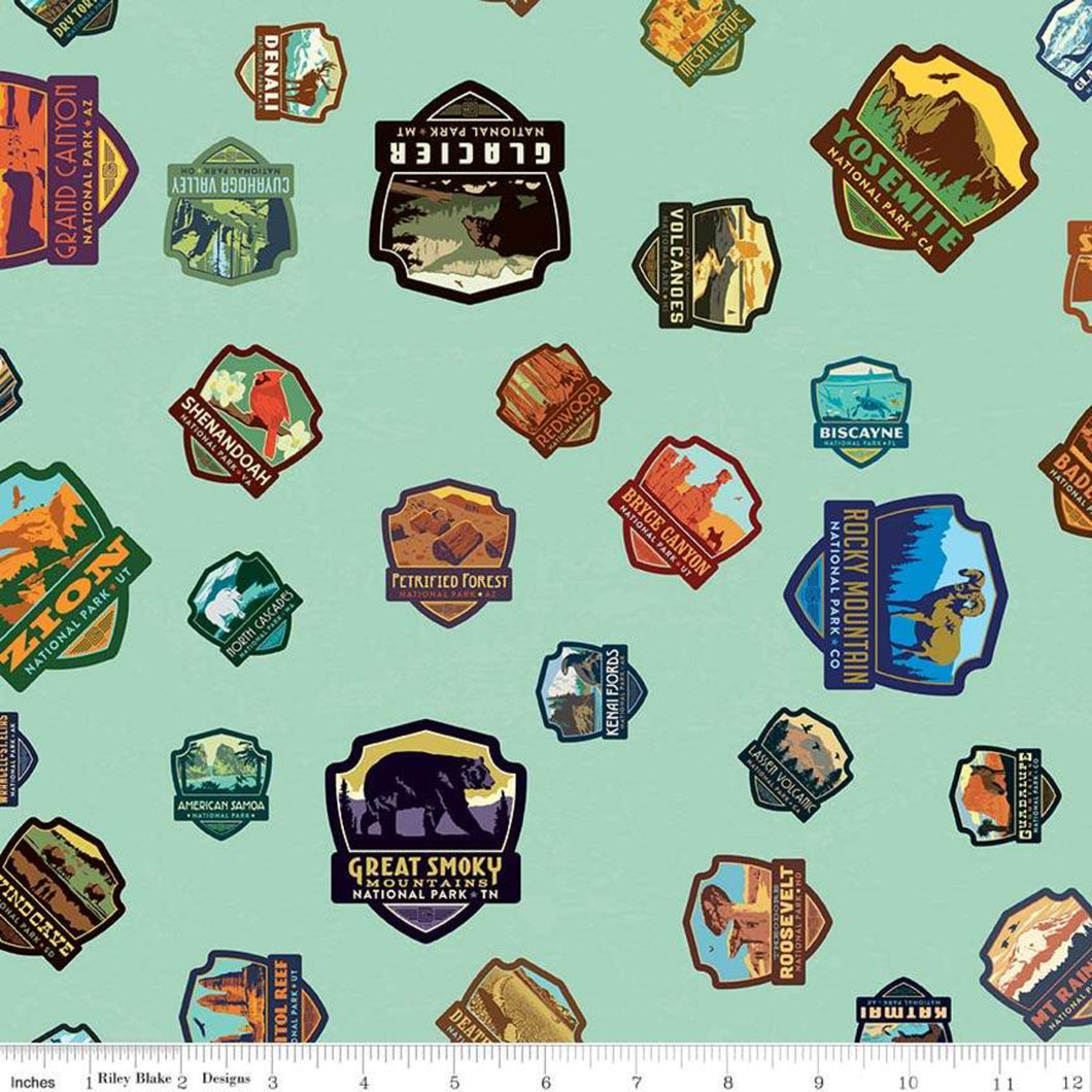 National Parks patches sea green colorway