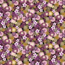 Load image into Gallery viewer, Packed Japanese purple floral by Chong-A Hwang from Timeless Treasures fabrics
