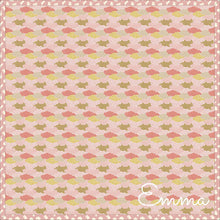 Load image into Gallery viewer, Moon Rabbit clouds coral fabric
