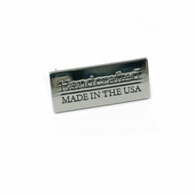 Load image into Gallery viewer, Handmade or Handcrafted made in the USA Label Rose Gold, antique brass, nickel
