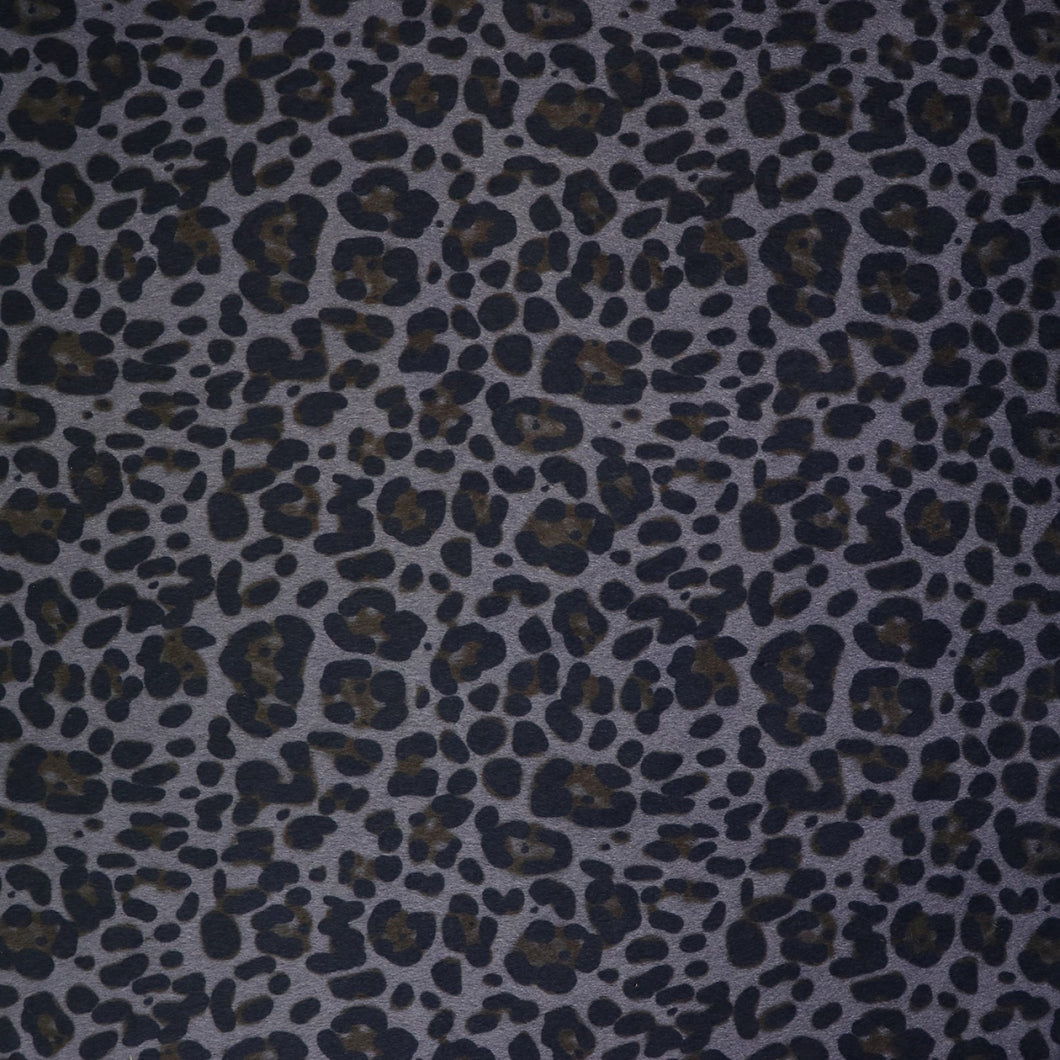 Leopard Navy Slate Faux Fur 1/2 yard