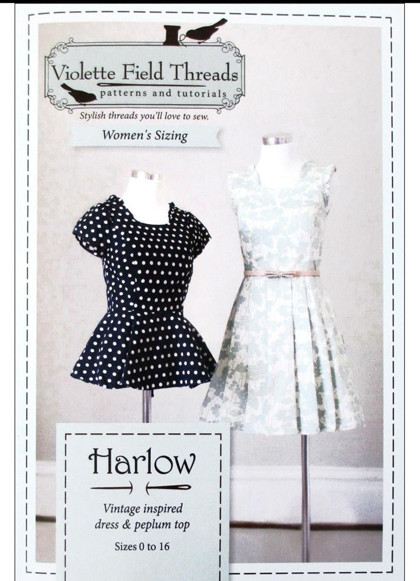 Harlow vintage inspired dress and peplum top Pattern – Pat on the Back
