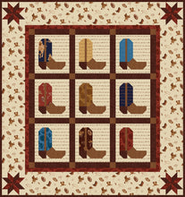 Load image into Gallery viewer, Ride The Range Cowboy Boots Quilt from Riley Blake boxed kit
